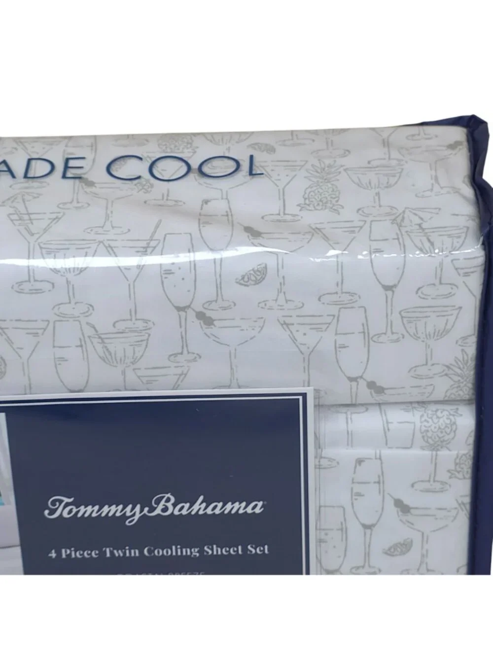 Tommy Bahama 4 Piece Twin Cooling Sheet Set Coastal Breeze With Bonus Pillowcase
